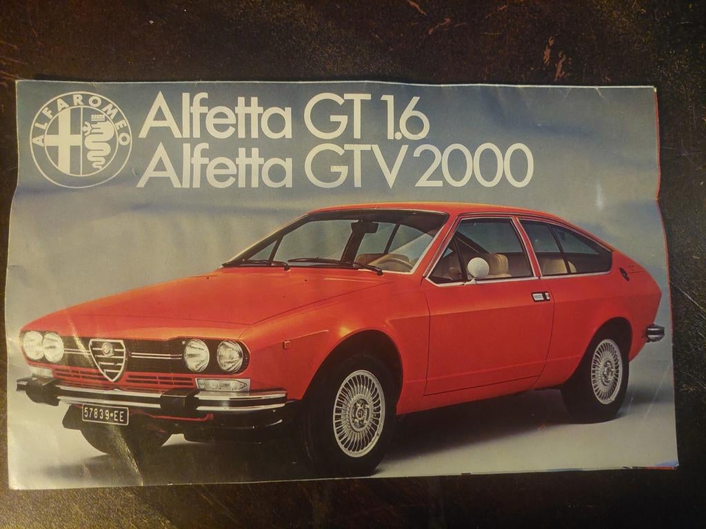 Alfa Romeo Alfetta GT 1.6 / GTV 2000 Brochure, Ophalen of Verzenden, Gelezen, Alfa Romeo, Alfa Romeo