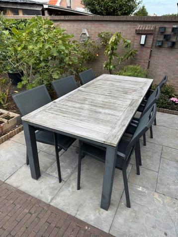Complete Life tuinset – 6 stoelen + tafel (210 x 90 cm) beschikbaar voor biedingen