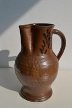 Antieke decoratieve steengoed Kan Vaas Kruik Schenkkan, Gebruikt, Overige kleuren, Aardewerk of Porselein, Ophalen of Verzenden