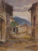 Jan Altink 1885-1971 Cityscape (gemengde techniek), Ophalen of Verzenden