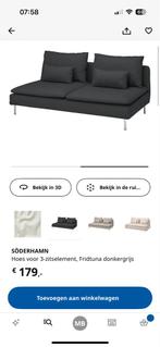 HOEZEN - Ikea Söderhamn 3-zitsbank - Donkergrijs, Driepersoons, 75 tot 100 cm, Ophalen of Verzenden, Zo goed als nieuw