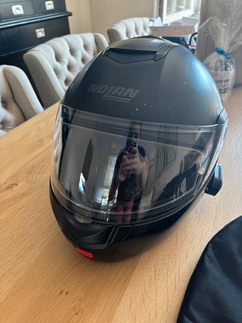 Nolan N90-2 mat zwart + Sena SF2 communicatiesysteem, Motoren, Kleding | Motorhelmen, Systeemhelm, XS, Nolan, Tweedehands, Ophalen of Verzenden