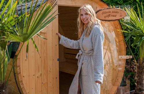 Sauna Barrel super stunt helemaal compleet op voorraad, Sport en Fitness, Sauna, Nieuw, Complete sauna, Fins of Traditioneel, Ophalen of Verzenden