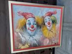 Schilderij met 2 clowns igst met lijst, Huis en Inrichting, Ophalen of Verzenden, Zo goed als nieuw, Schilderij