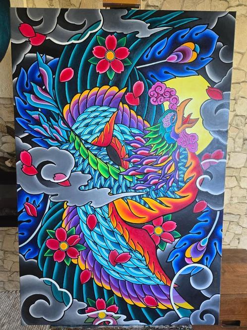 Acryl op canvas " Rising Phoenix ", Antiek en Kunst, Kunst | Schilderijen | Modern, Ophalen of Verzenden