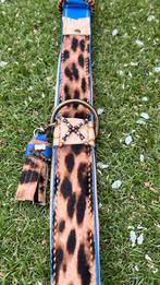 Gave Luipaard halsband Hair on leer royal blauw nappa 43-50, Ophalen of Verzenden, Handgemaakt, Nieuw