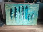 Canvas doek met veren 120x80, Antiek en Kunst, Kunst | Schilderijen | Klassiek, Ophalen of Verzenden