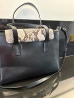 Zwarte leren handtas met een slangenprint, Sieraden, Tassen en Uiterlijk, Tassen | Damestassen, Ophalen of Verzenden, Zo goed als nieuw