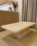 Cement salontafel met travertin effect, Ophalen, Overige materialen, 100 tot 150 cm, 50 tot 100 cm