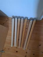 7 massief houten Ikea tafelpoten met beslag, Huis en Inrichting, 50 tot 100 cm, Rond, Zo goed als nieuw, 50 tot 100 cm