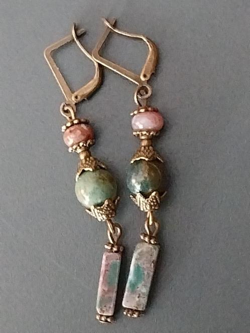 Fraaie Indian Agaat oorbellen #11165, Sieraden, Tassen en Uiterlijk, Oorbellen, Zo goed als nieuw, Overige materialen, Verzenden