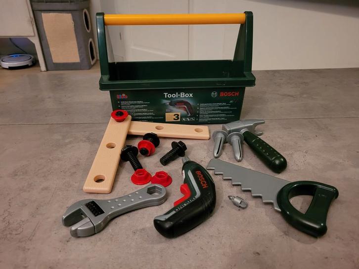 Bosch Speelgoed Gereedschapskist, Kinderen en Baby's, Speelgoed | Overig, Zo goed als nieuw, Jongen of Meisje, Ophalen of Verzenden
