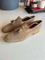 Santoni suede instappers herenschoen, Ophalen, Zo goed als nieuw, Bruin, Loafers