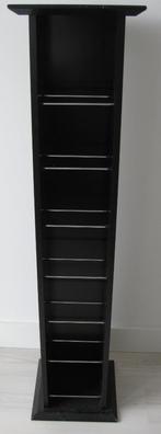 CD / DVD Zuil zwart hoogglans 124 x 29 x 29 cm voor 90 discs, Ophalen