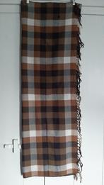 IKKS sjaal bruin/zwarte ruit 130 x 170 cm, IKKS, Verzenden, Maat 46/48 (XL) of groter, Zo goed als nieuw