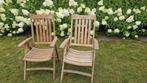 Gratis 2 tuinstoelen, Tuin en Terras, Tuinstoelen, Ophalen, Zo goed als nieuw, Hout