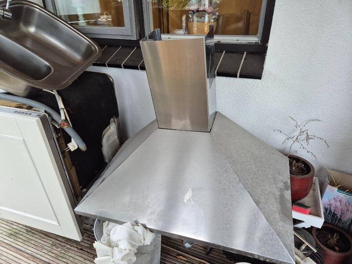 RVS afzuigkap, Witgoed en Apparatuur, Afzuigkappen, Gebruikt, Vrijstaand, Wandschouwkap, 200 tot 400 m³ per uur, Motor, Ophalen