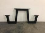 Metalen picknick onderstel tafel + bankje Zwart gecoat ACTIE, Ophalen of Verzenden, Nieuw, Rechthoekig, Metaal