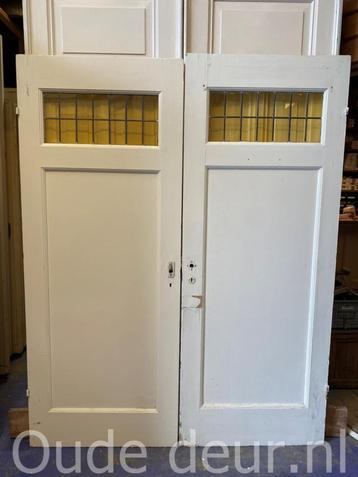 nr. Gl639 4x paneeldeur met glas in lood bovenin beschikbaar voor biedingen