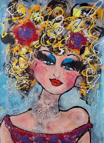 -LE PORTRAIT EN BLUE CLAIR- Marcel de With (1964). beschikbaar voor biedingen