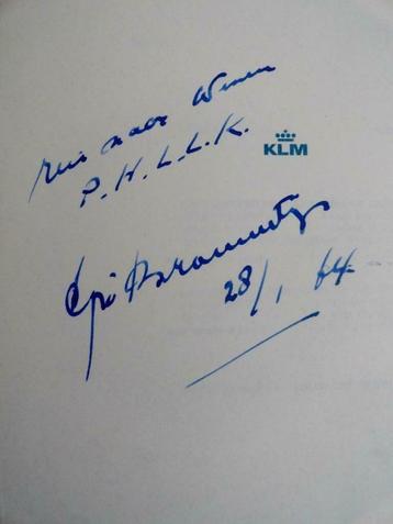 Gre Brouwenstijn origineel KLM menu 1964 met handtekening beschikbaar voor biedingen
