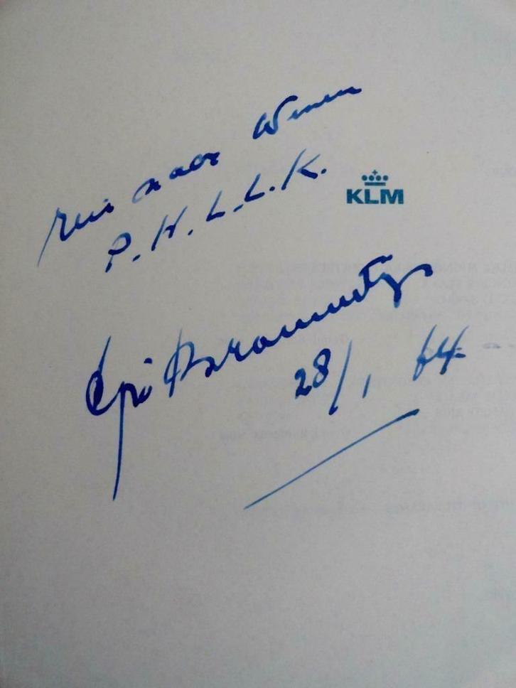 Gre Brouwenstijn origineel KLM menu 1964 met handtekening, Verzamelen, Muziek, Artiesten en Beroemdheden, Gebruikt, Boek, Tijdschrift of Artikel
