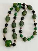 Zeer Mooie Oude Antieke Groen Bakeliet - Catalin Ketting, Sieraden, Tassen en Uiterlijk, Antieke sieraden, Verzenden, Overige materialen