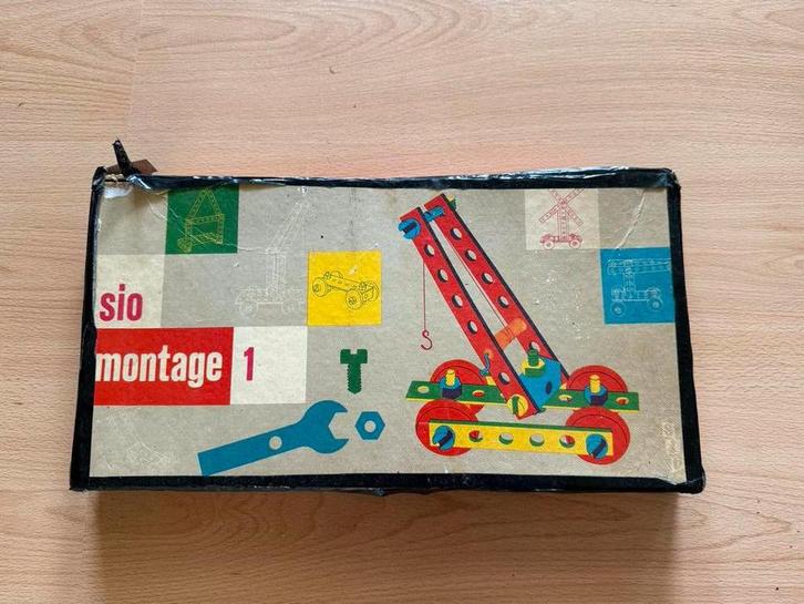 Vintage Sio Montage 1 Mecano - 60s Speelgoed, Kinderen en Baby's, Speelgoed | Houten speelgoed, Gebruikt, Overige typen, Ophalen of Verzenden