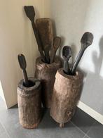 Mooie oude grote houten potten, Ophalen, Zo goed als nieuw
