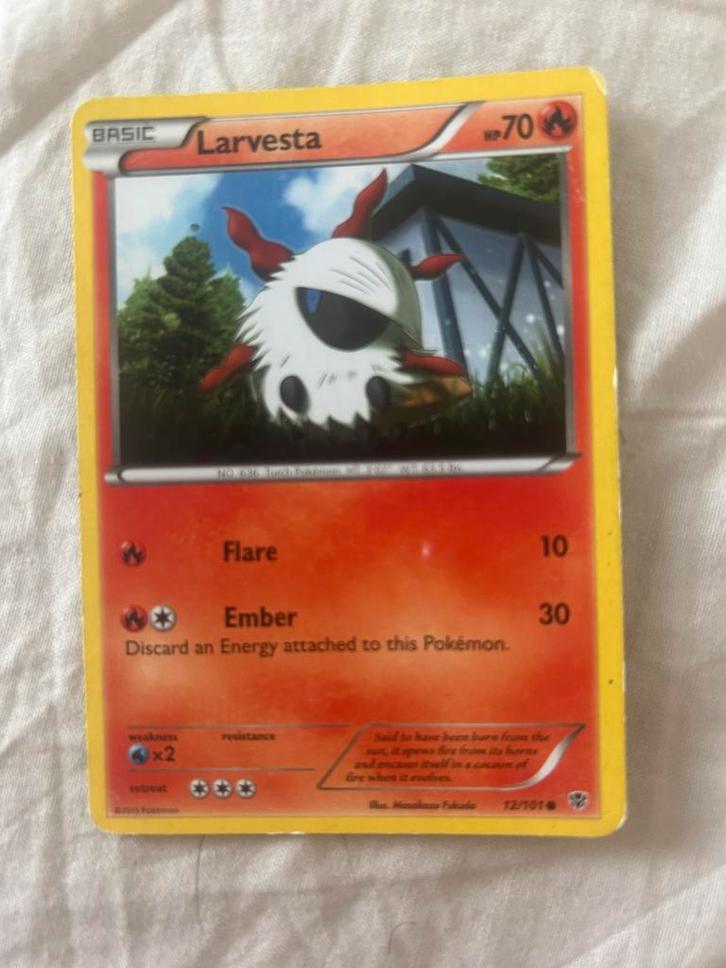Larvesta 12/101 Pokemon kaart, Hobby en Vrije tijd, Verzamelkaartspellen | Pokémon, Zo goed als nieuw, Losse kaart, Ophalen of Verzenden