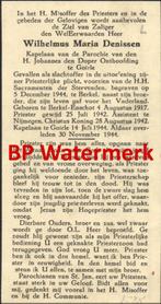 Oorlog - Denissen Wilh Berkel-Enschot 1944 Goirle priester, Verzamelen, Bidprentjes en Rouwkaarten, Bidprentje, Ophalen of Verzenden