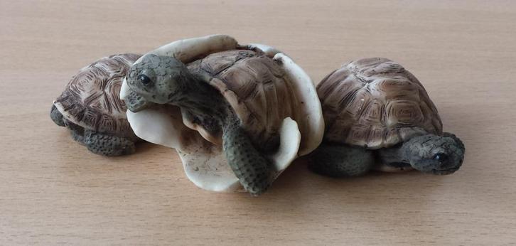 Beeld 3 Jonge Schildpadden - Castagna - 1989, Verzamelen, Beelden en Beeldjes, Gebruikt, Dier, Ophalen of Verzenden