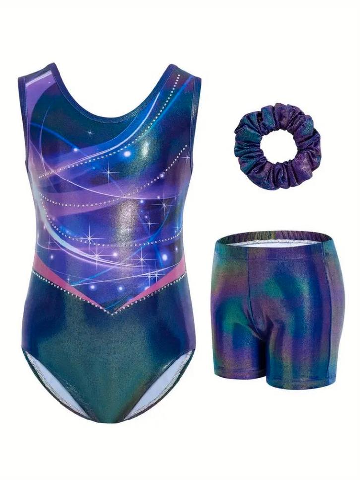 Turnpakje, turnbroekje paars 110 116 122 128 134 140 146 152, Sport en Fitness, Turnen, Nieuw, Turnpak(je), Paars, Ophalen of Verzenden