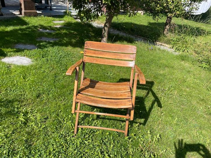 Antieke Opklapbare Deckchair, Antiek en Kunst, Antiek | Meubels | Stoelen en Banken, Ophalen
