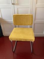 3 Kwantum eetkamerstoelen ribfluweel okergeel, Huis en Inrichting, Stoelen, Ophalen, Gebruikt, Overige kleuren, Metaal