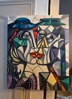 Schilderij Elena Khmeleva. Kubistsch -Gesigneerd –Acryl, Antiek en Kunst, Ophalen