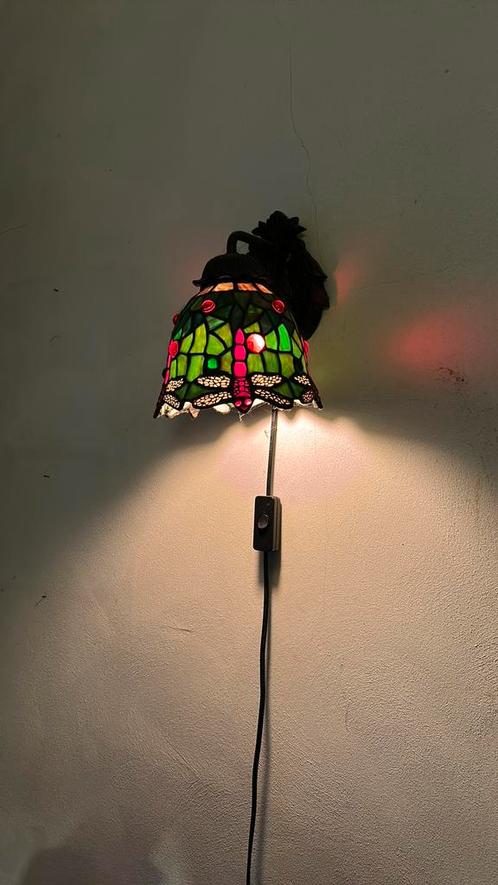 Tiffany style wandlamp, Huis en Inrichting, Lampen | Wandlampen, Gebruikt, Glas, Ophalen