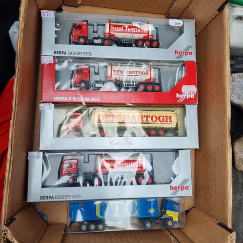 CONTAINER e.a. TRUCKS DIVERS 1:87, Hobby en Vrije tijd, Modelauto's | 1:87, Zo goed als nieuw, Bus of Vrachtwagen, Herpa, Ophalen of Verzenden