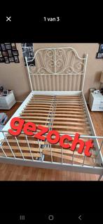 Gezocht! IJzeren bed 140cm breed, Huis en Inrichting, Ophalen, Gebruikt, Wit, Romantisch