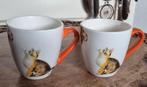 2 kopjes franciens katten, Huis en Inrichting, Ophalen, Zo goed als nieuw, Overige stijlen, Kop(pen) en/of Schotel(s)