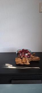 Decoratief vaasje/ bloempot van hout en glas, Overige kleuren, Ophalen of Verzenden, Minder dan 50 cm, Glas