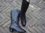 GRATIS VERZENDEN ZWARTE LEREN VINTAGE LAARZEN MT 38, Hoge laarzen, Vintage Dressing 38, Verzenden, Zwart