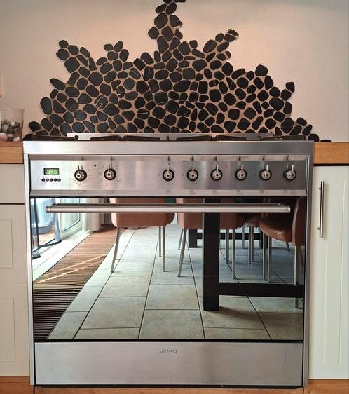 Smeg 6 pits gasfornuis met oven, Witgoed en Apparatuur, Fornuizen, Gebruikt, Vrijstaand, Gas, 5 kookzones of meer, 90 tot 95 cm