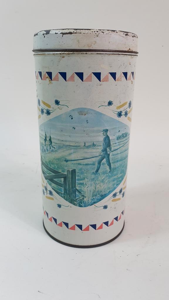 Brocante blik Van der Meulen's Beschuit, Hallum. 5A8, Verzamelen, Blikken, Gebruikt, Koek(jes), Ophalen of Verzenden