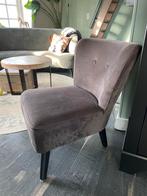 Leuk grijse velvet stoel, Huis en Inrichting, Ophalen, Zo goed als nieuw, Eén, Stof