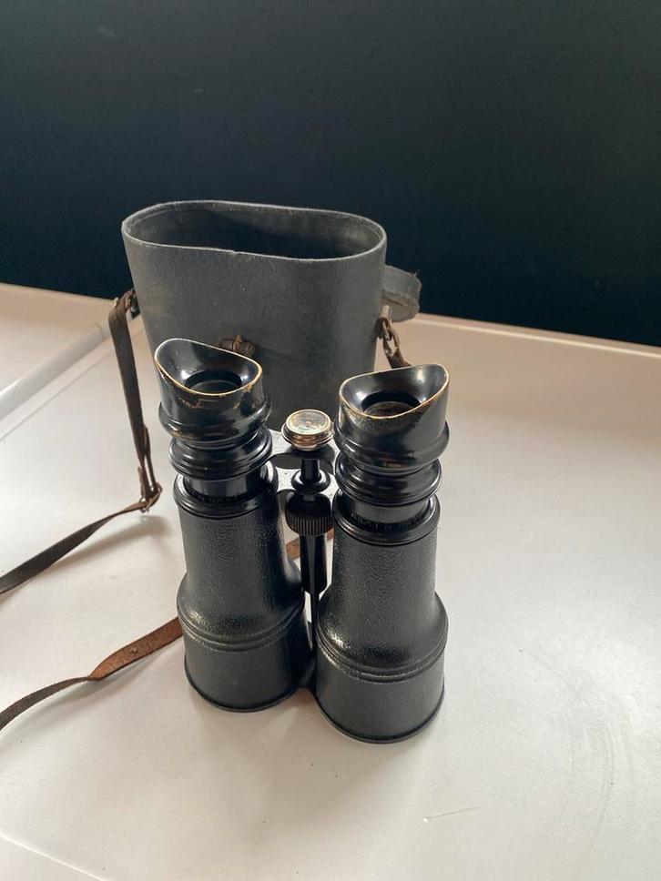 Vintage Army & Navy  Verrekijker met Tas - ww1 - Sportiere, Audio, Tv en Foto, Optische apparatuur | Verrekijkers, Gebruikt, Porro (met knik)