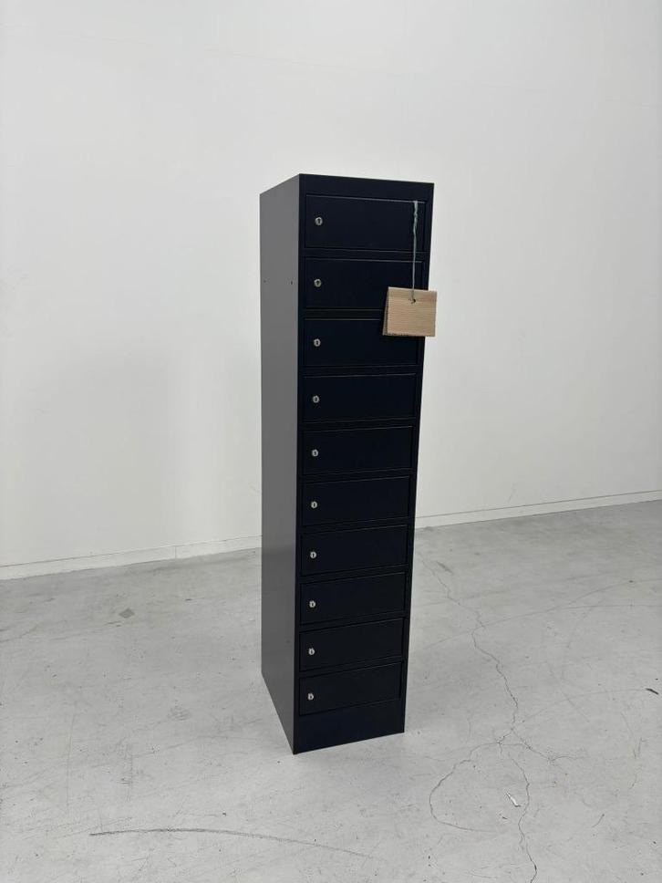 Metalen Laptoplocker - Zwart - 10 vakken | PovagTweedeLeven, Computers en Software, Overige Computers en Software, Nieuw, Ophalen of Verzenden