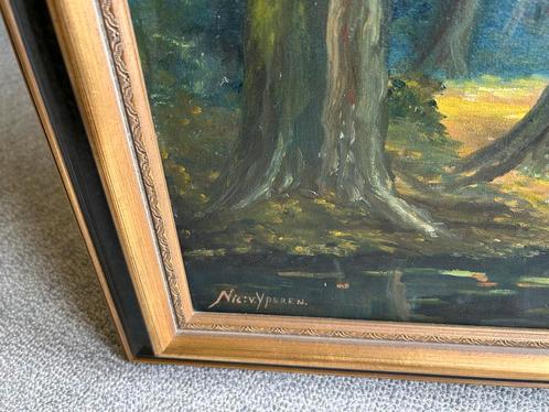 Klassiek Landschap Schilderij Nic. v Yperen Ingelijst Bosriv, Antiek en Kunst, Kunst | Schilderijen | Klassiek, Ophalen