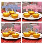 Partij cupcake prikkers geboorte jongen en meisje, Hobby en Vrije tijd, Ophalen of Verzenden, Nieuw, Versiering, Geboorte of Huwelijk