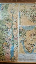 Oude Schoolkaart - Bijbelse Geografie, Antiek en Kunst, Antiek | Schoolplaten, Ophalen of Verzenden, Geschiedenis